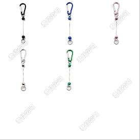 5Pcs 5 Colors Aluminum Climbing Carabiners, Beadable Iron Key Clasps