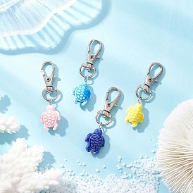 Ручной работы фарфора украшения кулон, с поворотными застежками сплава, черепаха