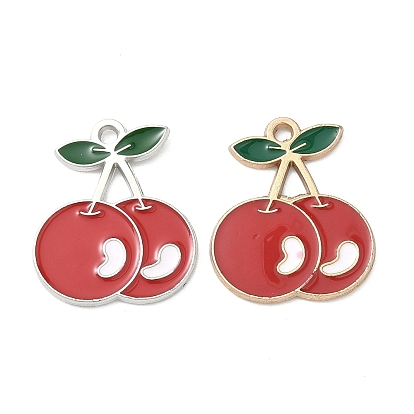 Подвески из эмали и сплава, красная вишня