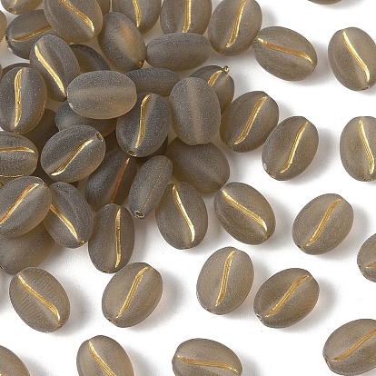 50шт прозрачные матовые акриловые бусины, кофейный боб