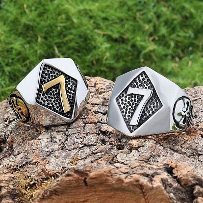 Кольца из нержавеющей стали для мужчин в стиле панк, ромб с номером 316