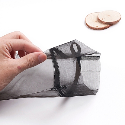 Organza Gift Bags, Jewelry Mesh Pouches for Wedding Party Christmas Gifts Candy Bags, with Drawstring, Rectangle