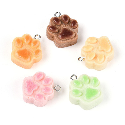 Непрозрачные подвески смолы, коготь, с платиновыми железными петлями