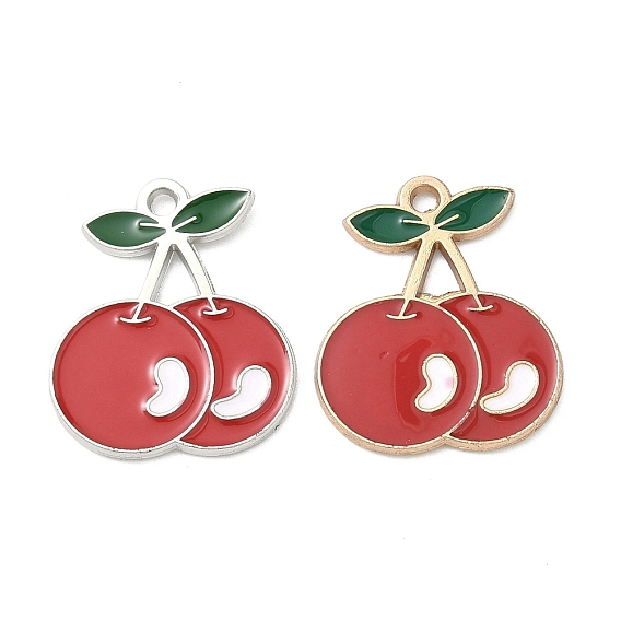Подвески из эмали и сплава, красная вишня