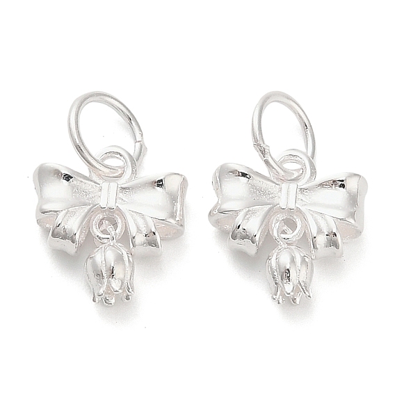 925 бант из стерлингового серебра с цветочными подвесками, с перемычками и 925 штампом