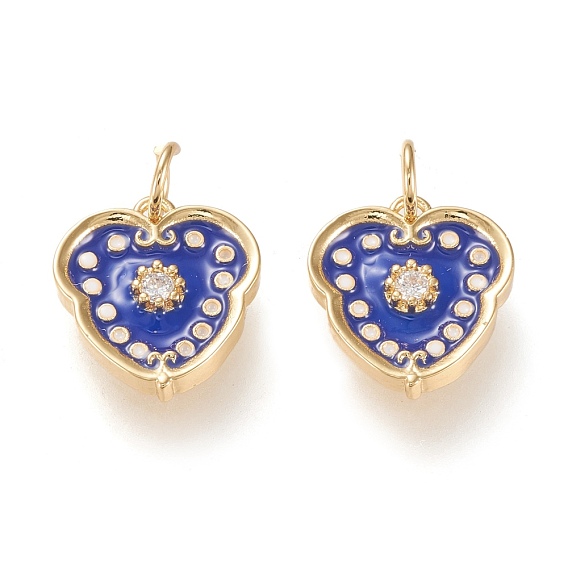 Латунные микропаве прозрачные кубические циркониевые подвески, с эмалью, долговечный, цветок