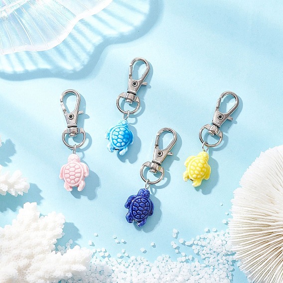 Ручной работы фарфора украшения кулон, с поворотными застежками сплава, черепаха