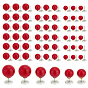 60 pièces 3 styles broches de revers en plastique imitation perle anti-reflets, ronde, Avec alliage et fer