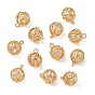 Pendentifs en laiton zircon cubique transparent, charmes rondes, sans nickel