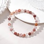 Натуральные многоцветные эластичные браслеты из бусин рутилового кварца для женщин., круглые