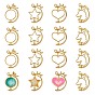 Zinc Alloy Open Back Bezel Pendants, For DIY UV Resin, Epoxy Resin, Pressed Flower Jewelry, Mixed Shapes