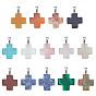 Natural & Synthetic Mixed Gemstone Pendants, with Stainless Steel Snap On Bails, Cross
