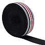 Polyester Elastic Ribbon, with Stripe Pattern, Flat