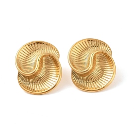 304 Stainless Steel Stud Earrings for Women, Spiral Teardrop