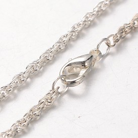 Iron Rope Chain Necklace Making, with Alloy Lobster Claw Clasps and Iron End Chains, 29.1 inch