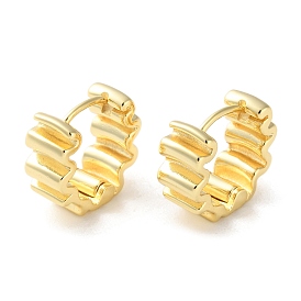 Brass Corrugated Hoop Earrings