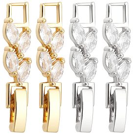 10 шт. 2 цвета стойка покрытие латунь прозрачный кубический цирконий застежки для часового ремешка, без кадмия и без свинца, долговечный, лист
