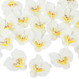 20шт. шелковая ткань, искусственный цветок фаленопсис, для партии, свадьба, украшение сцены, с пластиковым выводом