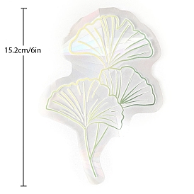 Ginkgo Leaf Rainbow Prism Electrostatic Window Stickers, PVC Anti Collision Stickers, for Windows, Glass Doors, Mirrors Decorations