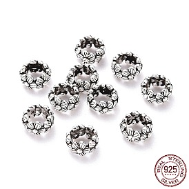 925 стерлингов серебряные шарики Spacer, Кольцо с цветком