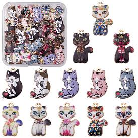 39шт 13 подвески из сплава с гальванопокрытием, напечатанный, без свинца, без кадмии и без никеля, кошачье очарование, золотой свет