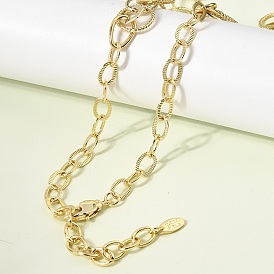 Цепочка из латуни с текстурированными звеньями., стойки покрытие, долговечный, без кадмия и без свинца