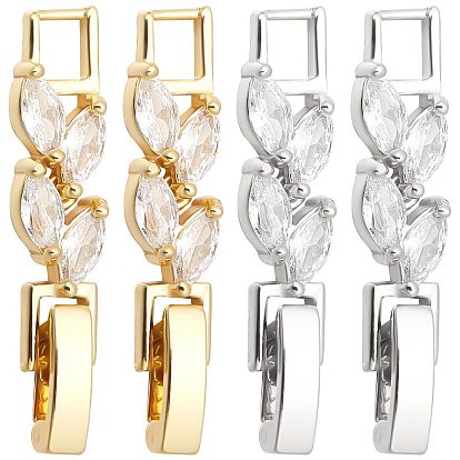 10 шт. 2 цвета стойка покрытие латунь прозрачный кубический цирконий застежки для часового ремешка, без кадмия и без свинца, долговечный, лист