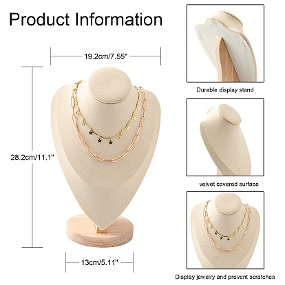 Microfiber Wooden Necklace Displays