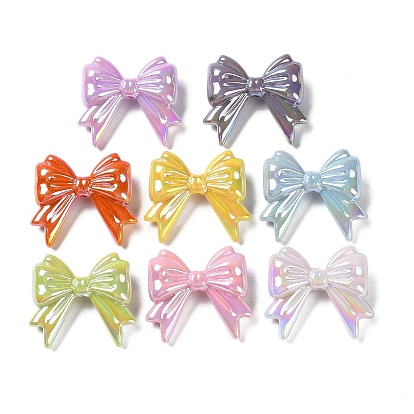 UV Plating Acrylic Beads, AB Color, Bowknot