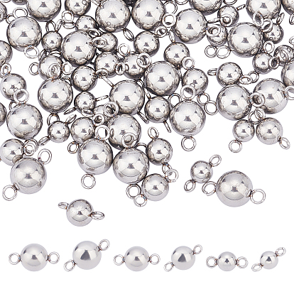 902Pcs 3 Style 304 Stainless Steel Links Connectors, Round