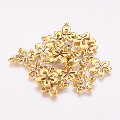 Сплавочные подвески тибетского стиля, без свинца и без кадмия, цветок