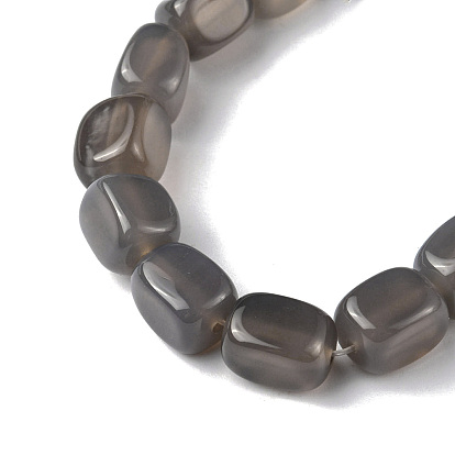 Natural Grey Agate Beads Strands, Cuboid