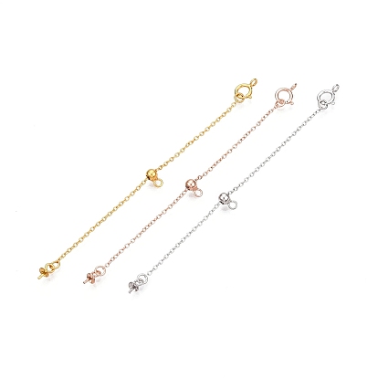 925 удлинители цепи из стерлингового серебра, ползунковая кабельная цепь