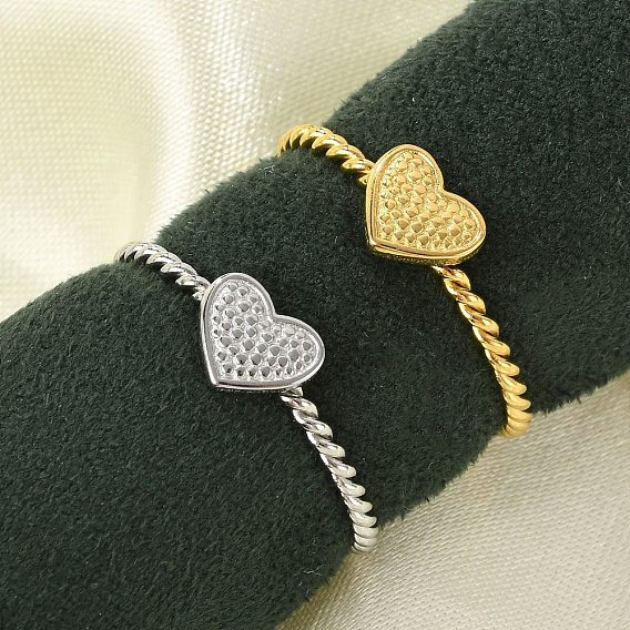 Сердце 304 открытые манжеты из нержавеющей стали для женщин