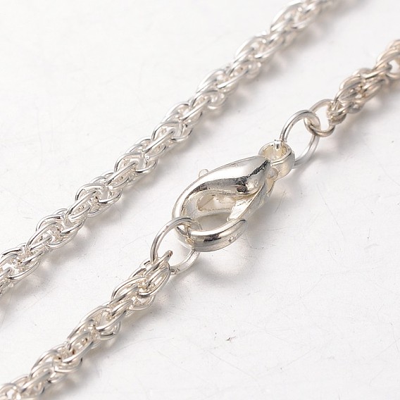 Iron Rope Chain Necklace Making, with Alloy Lobster Claw Clasps and Iron End Chains, 29.1 inch