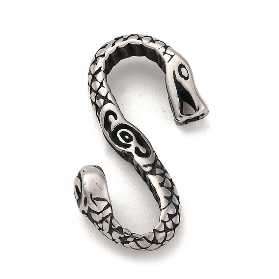 5 шт. тибетского стиля 304 застежки S-образные из нержавеющей стали, змея