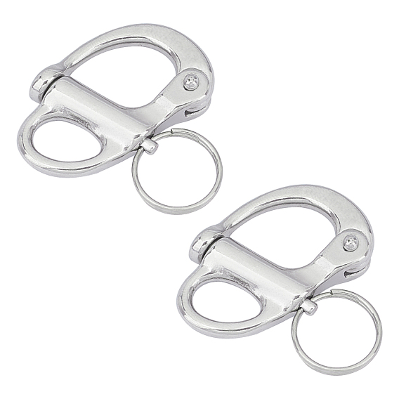 Fixed Bail Snap Shackle Stainless Steel Quick Release Fixed Spring Shackle, for Hardware Rigging Outdoors