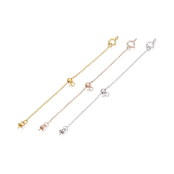 925 удлинители цепи из стерлингового серебра, ползунковая кабельная цепь