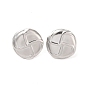 Flat Round 304 Stainless Steel Stud Earrings for Women