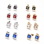 Cubic Zirconia Stud Earrings, with 304 Stainless Steel Findings, Square/Rhombus