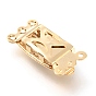 304 Stainless Steel Box Clasps, Multi-Strand Clasps, 3-Strands, 6-Holes, Rectangle