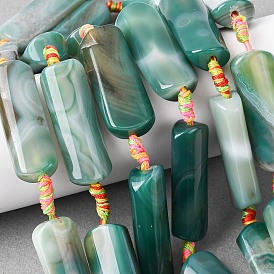 Природный агат бисер нитей, прямоугольные, окрашенная и подогревом