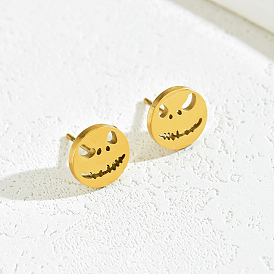 Boucles d'oreilles à tige en acier inoxydable fantôme d'Halloween à la mode