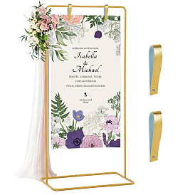 Support de panneau de mariage en fer à hauteur réglable, Chevalets de mariage en verre, rectangle