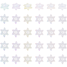 30шт. 6цветные акриловые ушки для сережек, с силиконовым, цветок