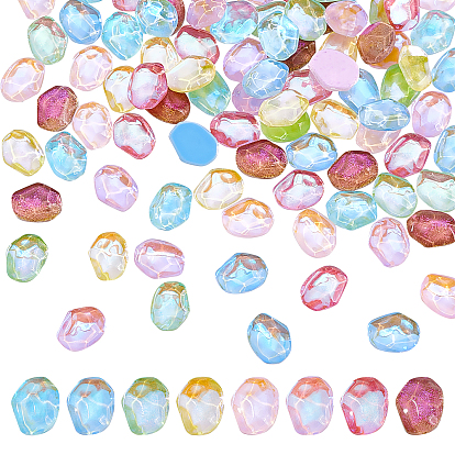 96 piezas 8 colores cabujones de vidrio, accesorios de decoración de uñas para mujeres, cubo de hielo