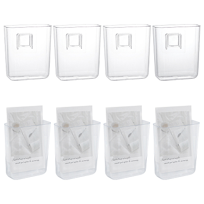 8шт. прозрачные настенные стенды из полистирольного пластика, плавающая настенная полка, с наклейками