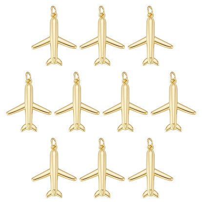 10подвески из латуни с гальваническим покрытием, самолет, с целью перехода в кольце, без кадмия и без свинца, долговечный