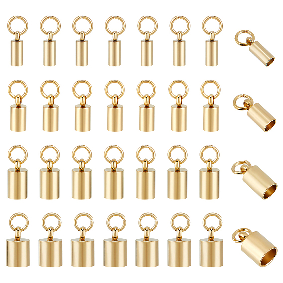 32 шт. 4 стиль 201 концы корда из нержавеющей стали, Торцевые крышки, колонка