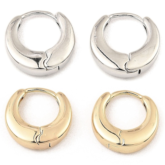 Латунные серьги обруча, двойной рог